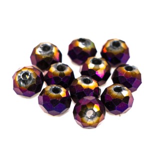 Бусины рондели 6*4мм, гальваника фиолетовый.